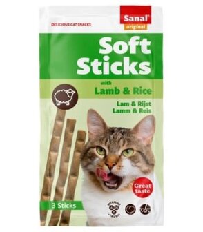 Sanal kat soft sticks lam en rijst, pak a 3 stuks