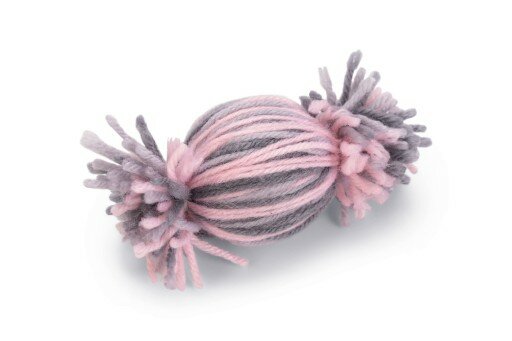 Beeztees Toffee Bal Toffy Kattenspeelgoed Wol Grijs/Roze 10x5x5 cm