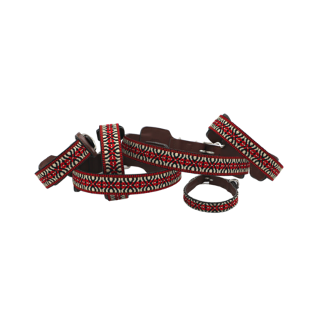 Boooi Hondenhalsband rood patroon