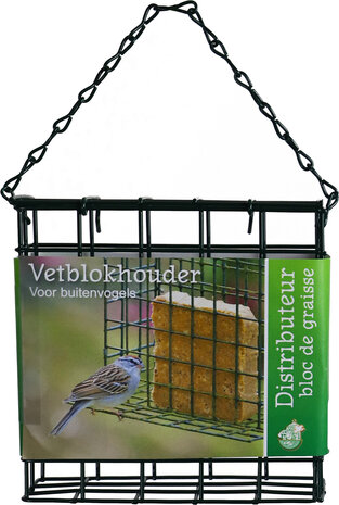 Boon vetblokhouder metaal groen 12x12x4cm