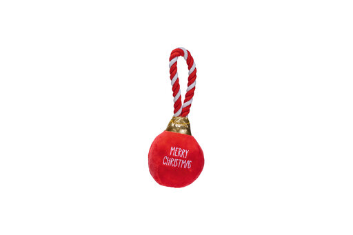 Beeztees Kerstbal Jingle Hondenspeelgoed Pluche Rood 25x10x8 cm