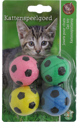 Boon kat speelgoed sponsvoetbal assortie 4cm pak a 4 stuks