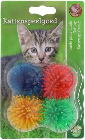 Boon kat speelgoed prikkelbal assortie 4cm pak a 4 stuks 