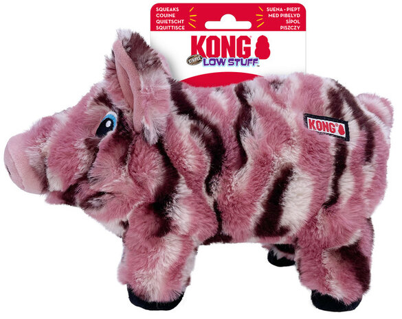 Kong low stuff stripes pig medium