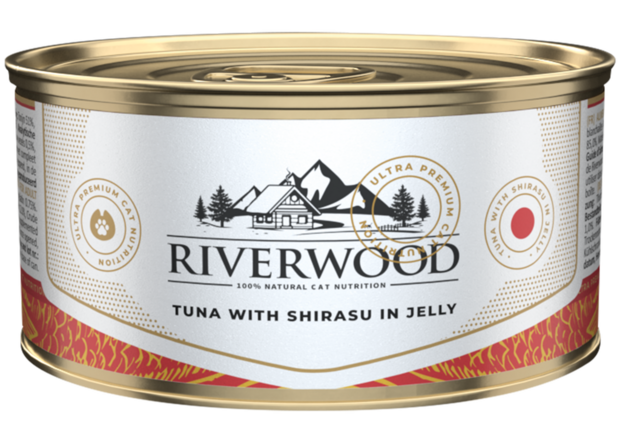 Riverwood Tuna With Shirasu in Jelly 85 gr 24 stuks