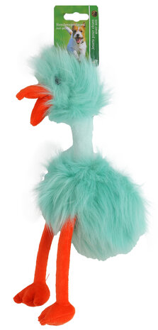 Boon speelgoed fluffy bird blauw/oranje + piep 35cm